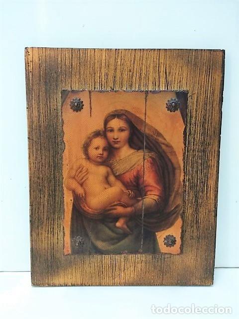 Coleccionismo de Revistas y Peri&oacute;dicos: Cuadro Madera: VIRGEN MARIA Y NI&Ntilde;O JESUS (Impresion sobre Madera) - Varios