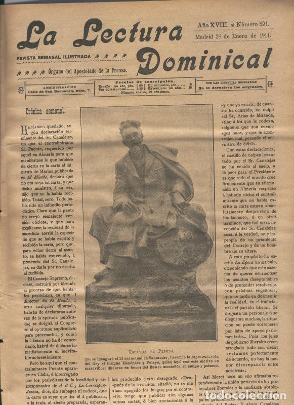 Collectionnisme de Revues et Journaux: La lectura dominical numero 891 del 28.1.1911 - Varios