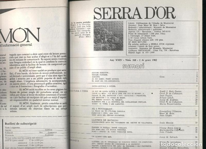 Collectionnisme de Revues et Journaux: Serra d,Or tomo a&ntilde;o 1982 - Varios