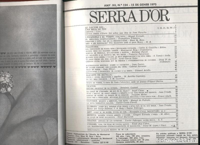 Collezionismo di Riviste e Giornali: Serra d,Or tomo a&ntilde;o 1970 - Varios
