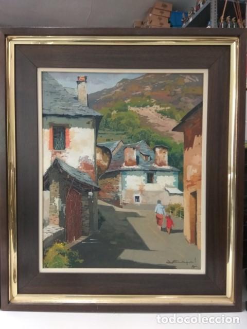 Colecionismo de Revistas e Jornais: Cuadro: ESCENA DE MONTA&Ntilde;A - Oleo sobre lienzo ORIGINAL de RAMON PUJOL GRABULOSA - G.Bertoletti