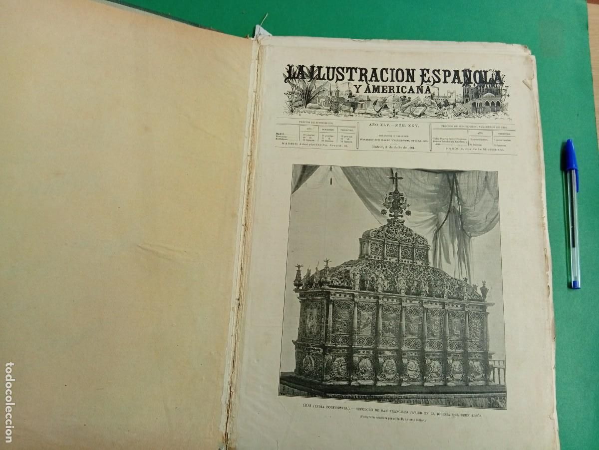 Coleccionismo de Revistas y Peri&oacute;dicos: Antiguo tomo que contiene la revista La Ilustraci&oacute;n Espa&ntilde;ola y Americana. Madrid 1901.