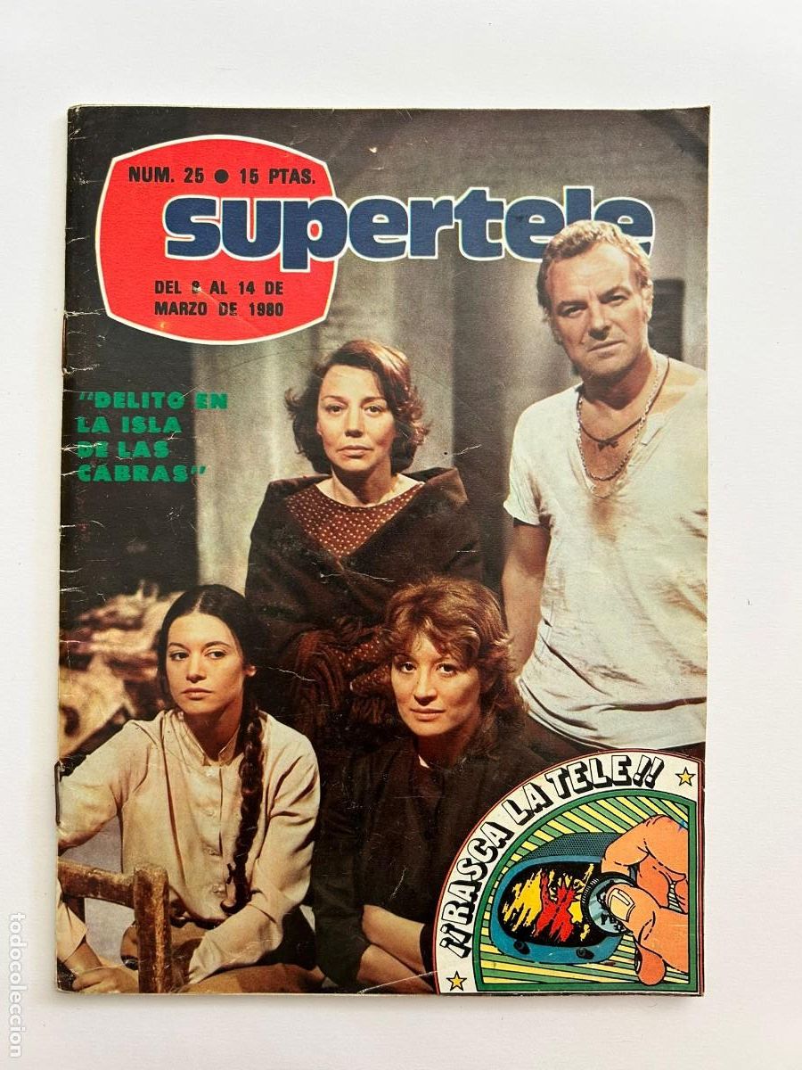 Coleccionismo de Revistas y Peri&oacute;dicos: SUPERTELE N&ordm; 25 marzo 1980 Ding Dong Delito en la Isla de las Cabras Manuel Gallardo Teresa Rabal