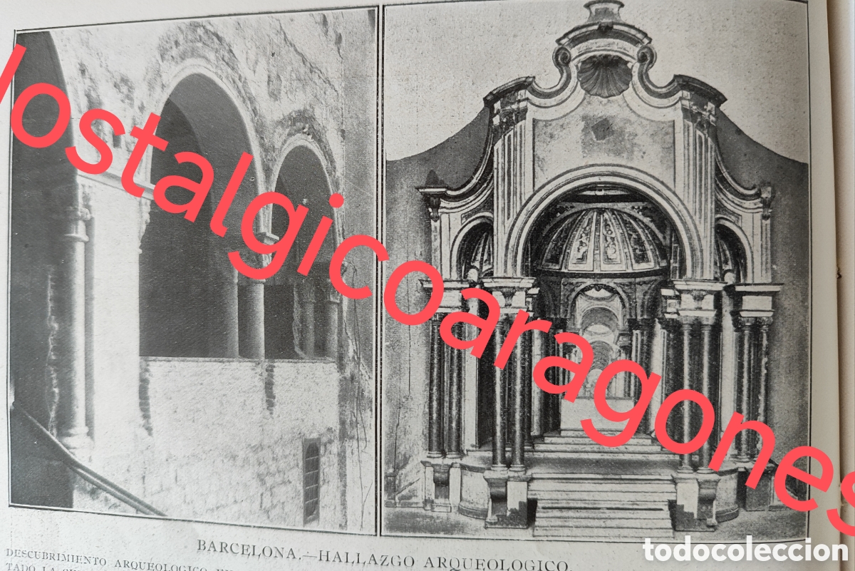 Coleccionismo de Revistas y Peri&oacute;dicos: Barcelona hallazgo columna rom&aacute;nica palacio episcopal foto revista princ siglo XX 192B