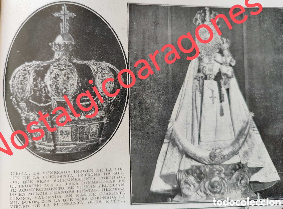 Collection Magazines and Newspapers: Murcia Virgen Fuensanta nueva corona foto revista princ siglo XX 192B