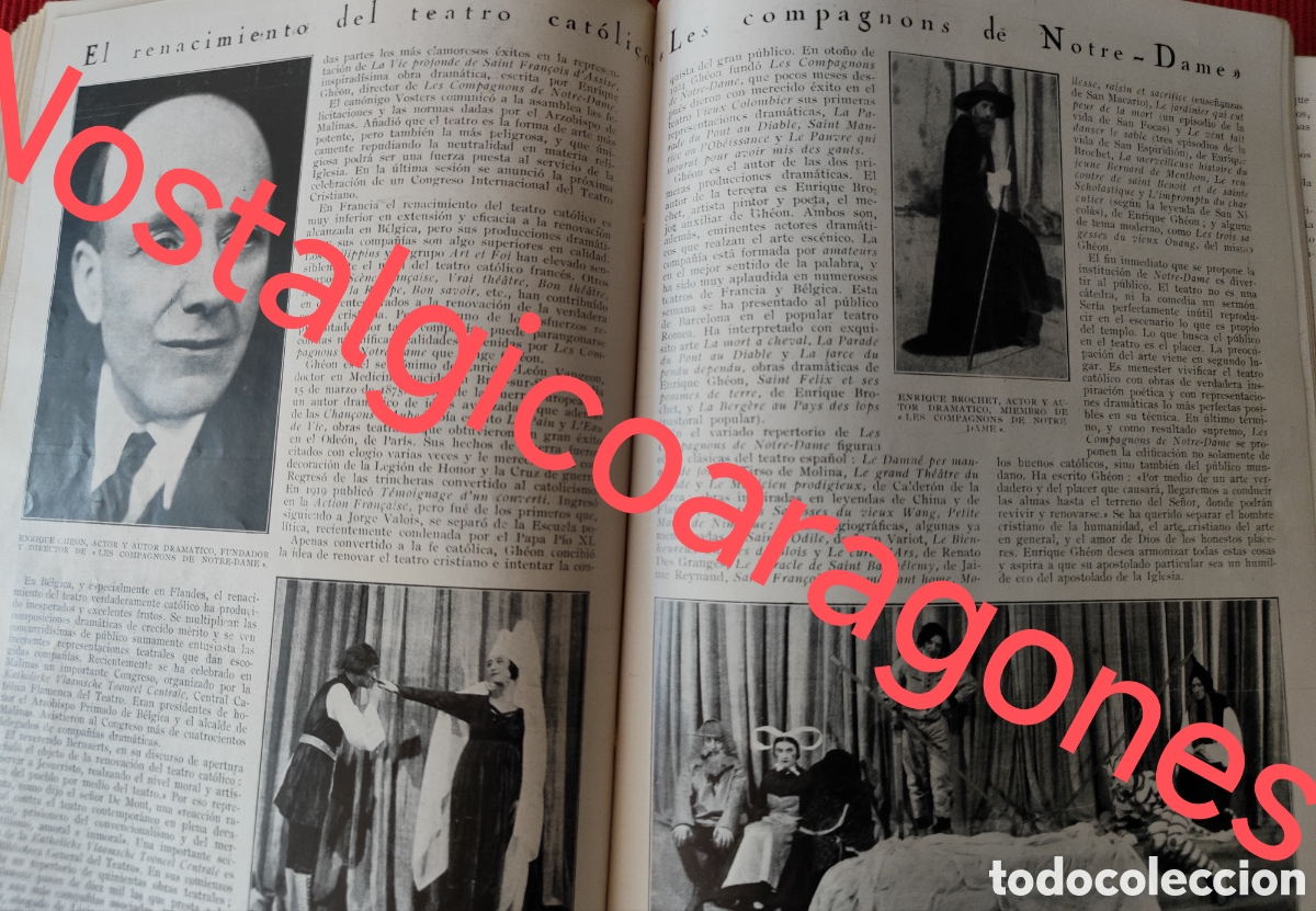 Collection Magazines and Newspapers: teatro cat&oacute;lico Enrique Gheon Les Compagnons Notredame foto revista princ siglo XX 192B