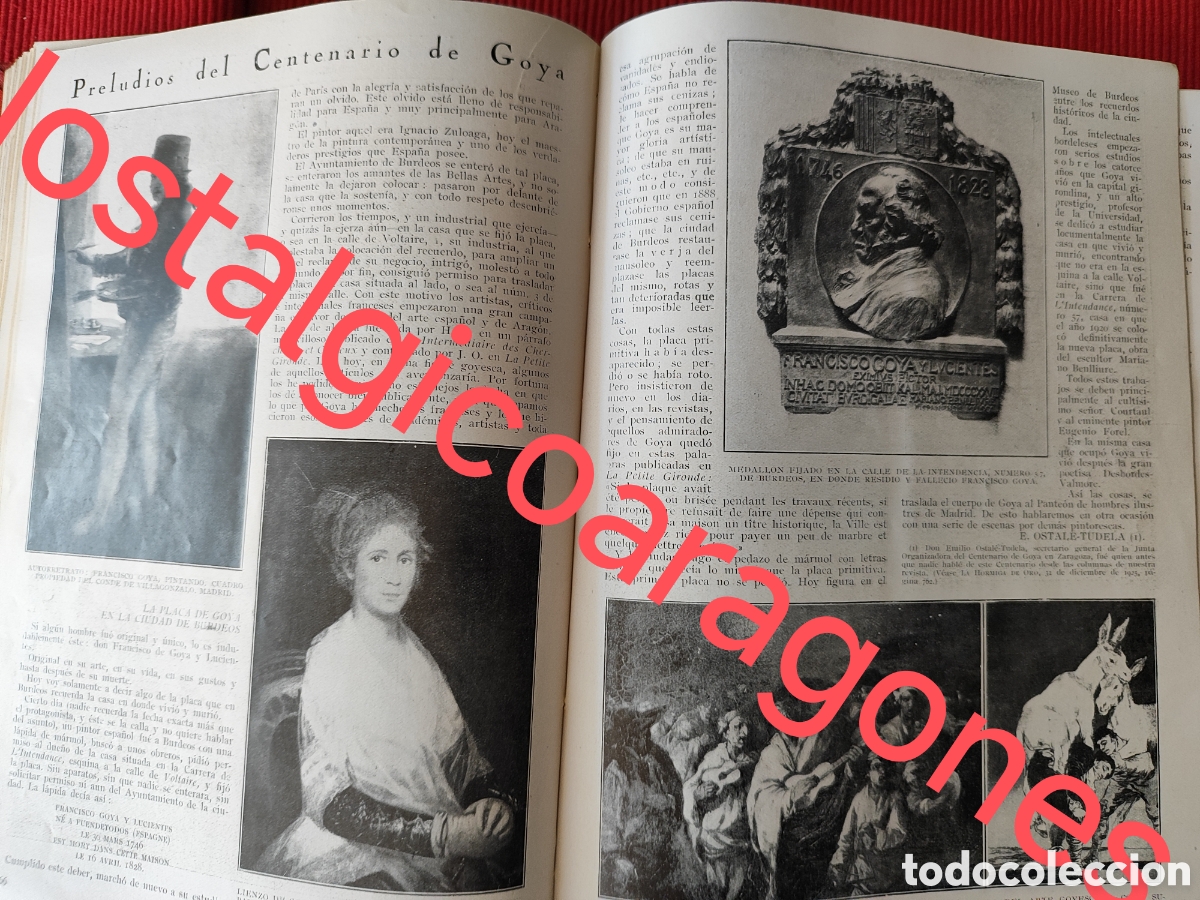 Collection Magazines and Newspapers: Preludios Centenario Goya escrito Emilio Ostale Tudela foto revista princ siglo XX 192B