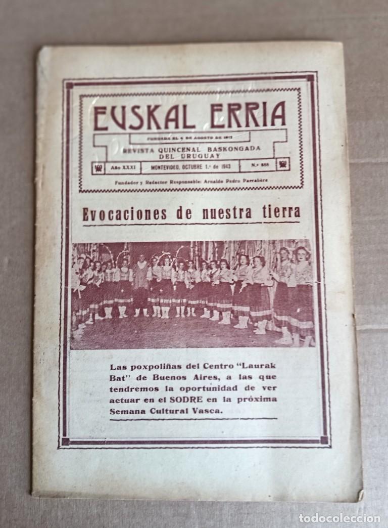 Collection Magazines and Newspapers: EUSKAL ERRIA - Revista quincenal baskongada de Uruguay Montevideo - octubre 1 de 1943