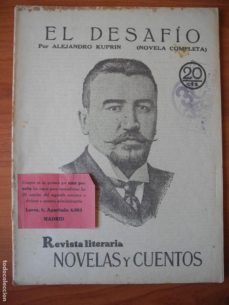 Collectionnisme de Revues et Journaux: El desaf&iacute;o. Alejandro Kuprin. Revista literaria n. 54 Enero 1930