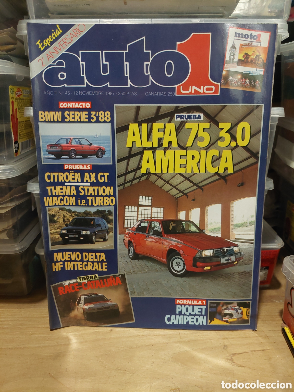 Coleccionismo de Revistas y Peri&oacute;dicos: Revista especial SUTO 1 46 1987 ALFA 75 3.0 AM&Eacute;RICA CITROEN AX GT,THEMA STATION WAGON I.E DELTA RACE