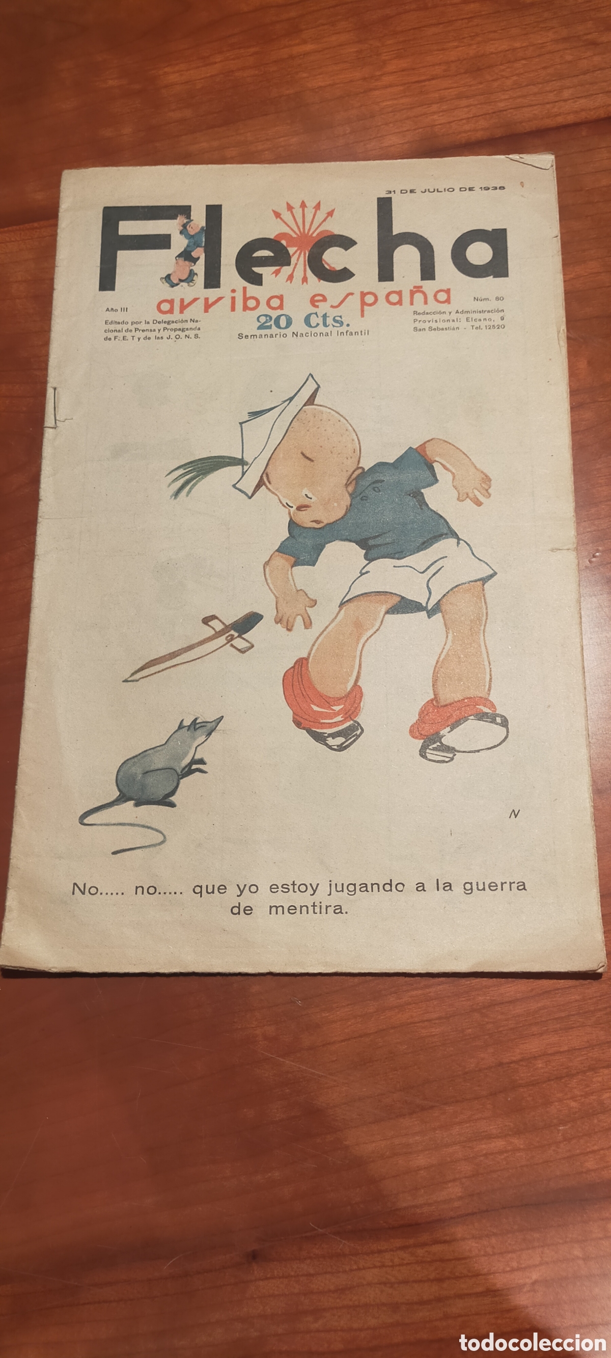Coleccionismo de Revistas y Peri&oacute;dicos: Revista Flecha 31 Julio 1936, Seminario Nacional Infantil