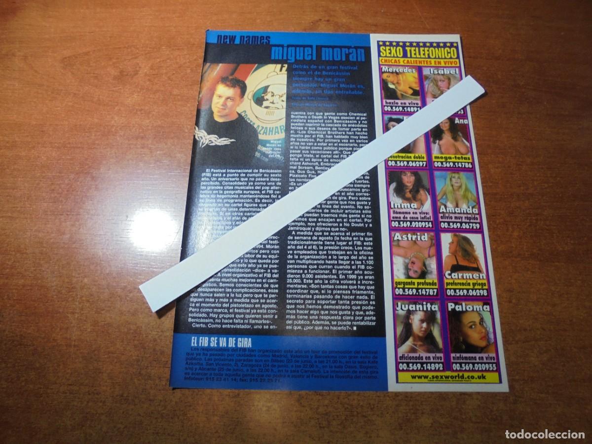 Colecionismo de Revistas e Jornais: RETAL 2000. FIB FESTIVAL INTERNACIONAL DE BENICASSIM. MIGUEL MOR&Aacute;N, CODIRECTOR DEL FESTIVAL