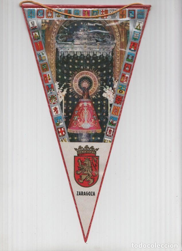 Coleccionismo de Revistas y Peri&oacute;dicos: Banderin: ZARAGOZA - Imagen de la Virgen del Pilar y escudo de la localidad de Zaragoza - VARIOS