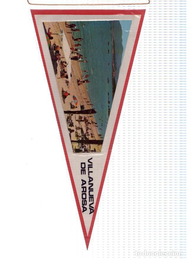 Colecionismo de Revistas e Jornais: BANDERIN: VILLANUEVA DE AROSA, Pontevedra - Vista de la Playa de Vilanova de Arousa - Varios