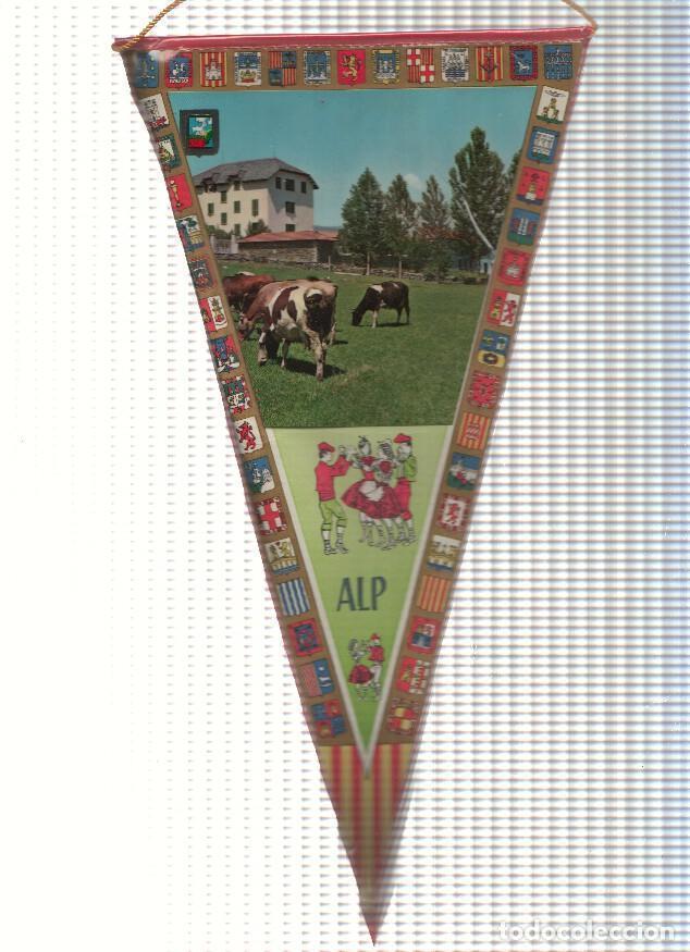 Coleccionismo de Revistas y Peri&oacute;dicos: BANDERIN: ALP, Girona - Imagen de la localidad con vacas pastando - VARIOS