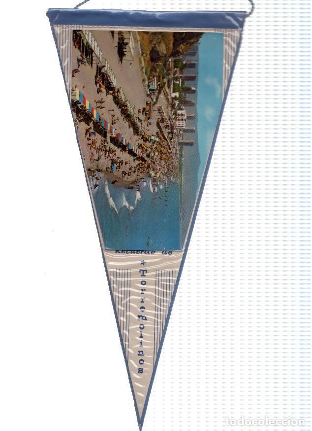 Colecionismo de Revistas e Jornais: BANDERIN: TORREMOLINOS, Malaga - Vista de la playa de Torremolinos - Varios