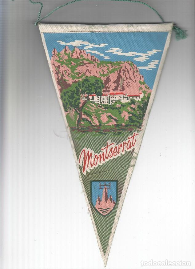 Colecionismo de Revistas e Jornais: BANDERIN: MONTSERRAT - Vista de la Basilica, la monta&ntilde;a y el escudo - VARIOS
