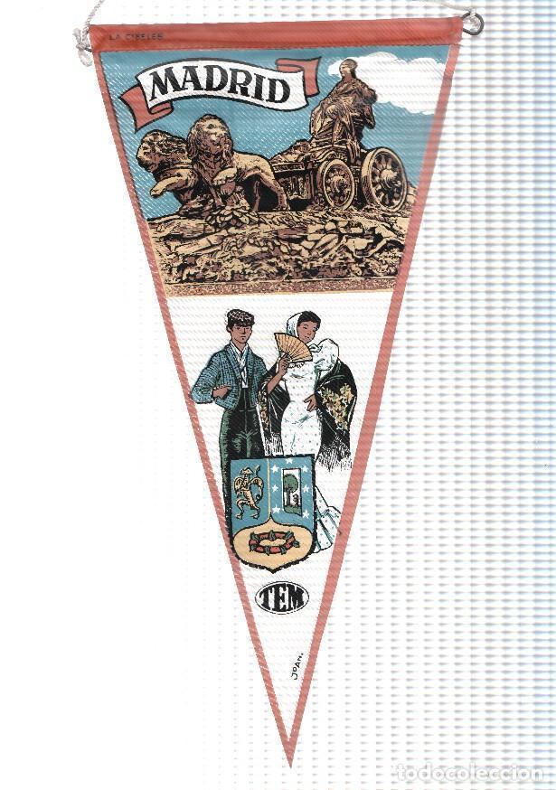 Coleccionismo de Revistas y Peri&oacute;dicos: BANDERIN: TEM MADRID - Ilustracion de LA CIBELES, Trajes tipicos y escudo de la localidad - JOAN