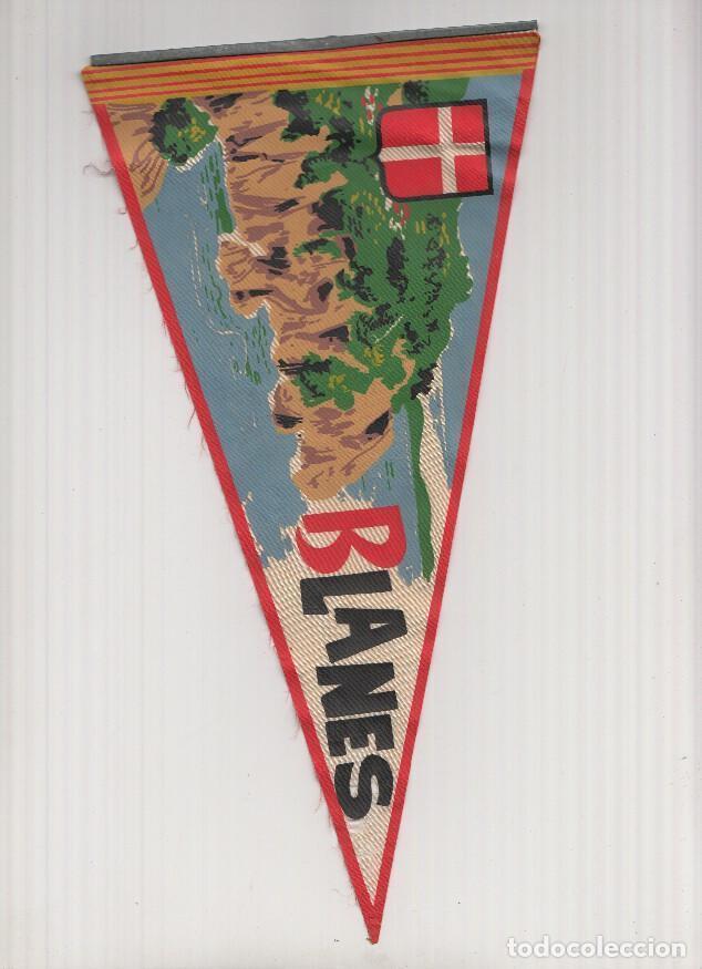 Sammeln von Zeitschriften und Zeitungen: Banderin: BLANES, Girona- Ilustracion del Parque Botanico sobre la costa y escudo de la localidad -