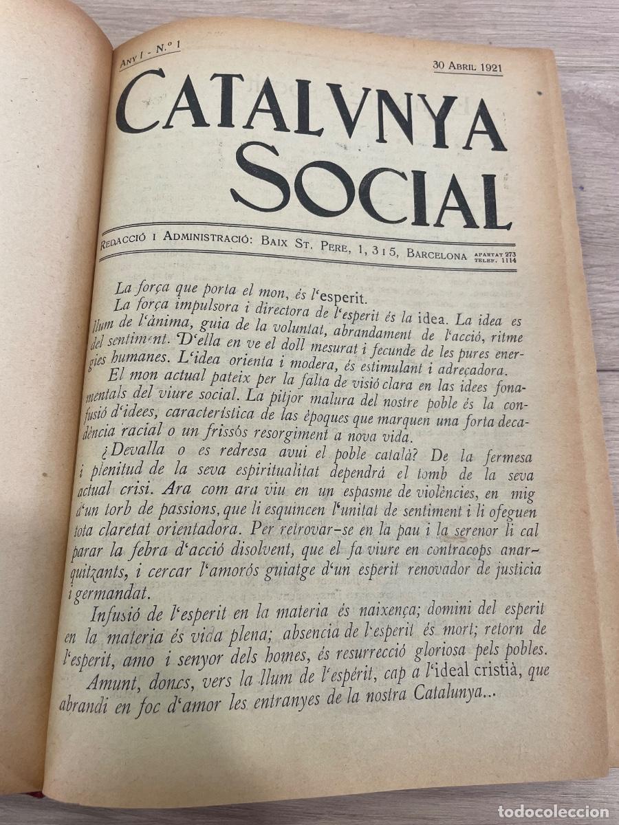 Coleccionismo de Revistas y Peri&oacute;dicos: Catalunya Social Any I n.1 Barcelona 1921 al n.36 - Acci&oacute; Popular / Semanario Catalanista - Muy Rara