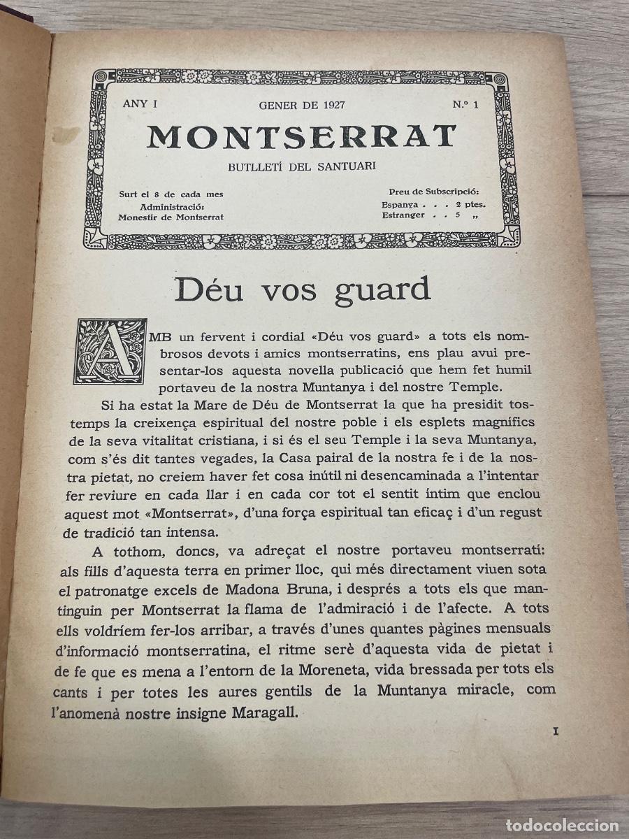 Coleccionismo de Revistas y Peri&oacute;dicos: Montserrat - Butllet&iacute; del Santuari Any I Gener 1927 n.1 a n.12 Desembre de 1927