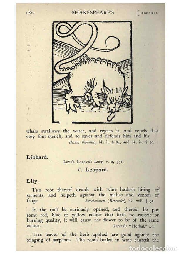 Collectionnisme de Revues et Journaux: Reproducci&oacute;n/Reproduction 5999156080: Natural history in Shakespeare's time London :E. Stock,1896 -