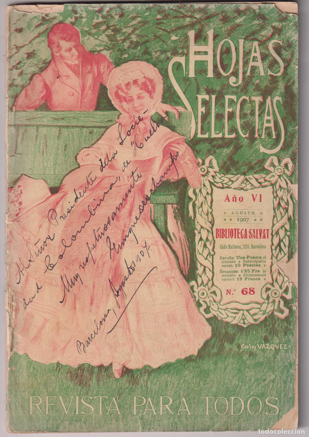 Collezionismo di Riviste e Giornali: Hojas Selectas n&ordm; 68. Agosto de 1907