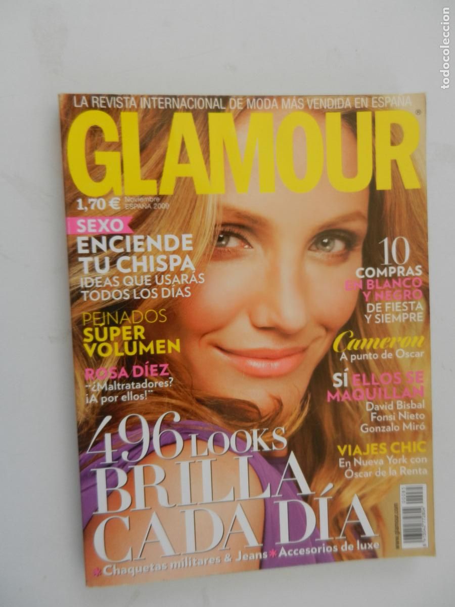 Colecionismo de Revistas e Jornais: GLAMOUR - REVISTA N&ordm; 85 - NOVIEMBRE 2009 - PEINADOS, ROSA D&Iacute;EZ, CAMERON DIAZ ...
