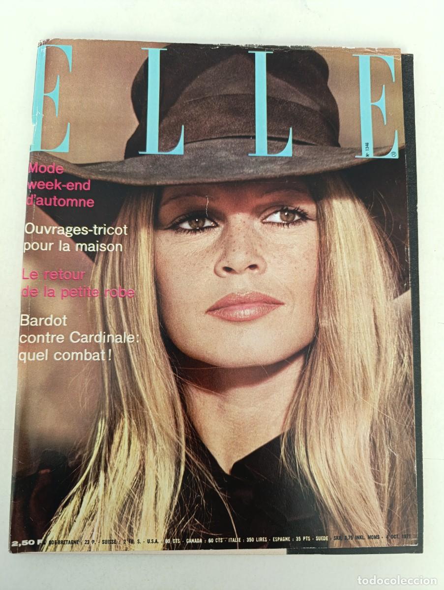 Collectionnisme de Revues et Journaux: Revista ELLE n&ordm; 1346 Brigitte Bardot Marl&egrave;ne Cotton Sylvie Vartan Marilyn Monroe Clint Eastwood MODA