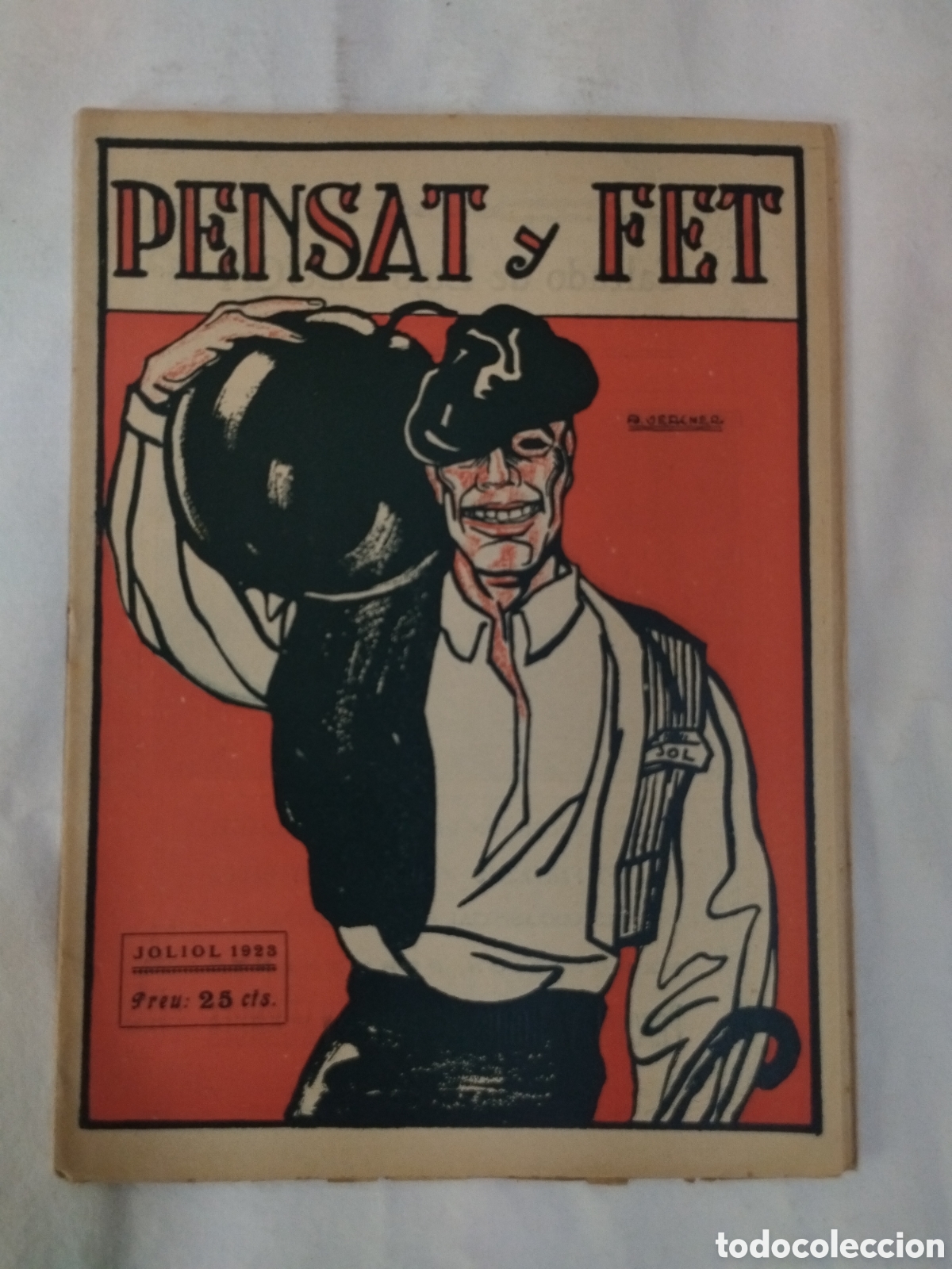 Coleccionismo de Revistas y Peri&oacute;dicos: PENSAT Y FET JULIO 1923. VALENCIA. IMPRENTA JOS&Eacute; OLMOS. Portada Arturo Vercher. INTONSO