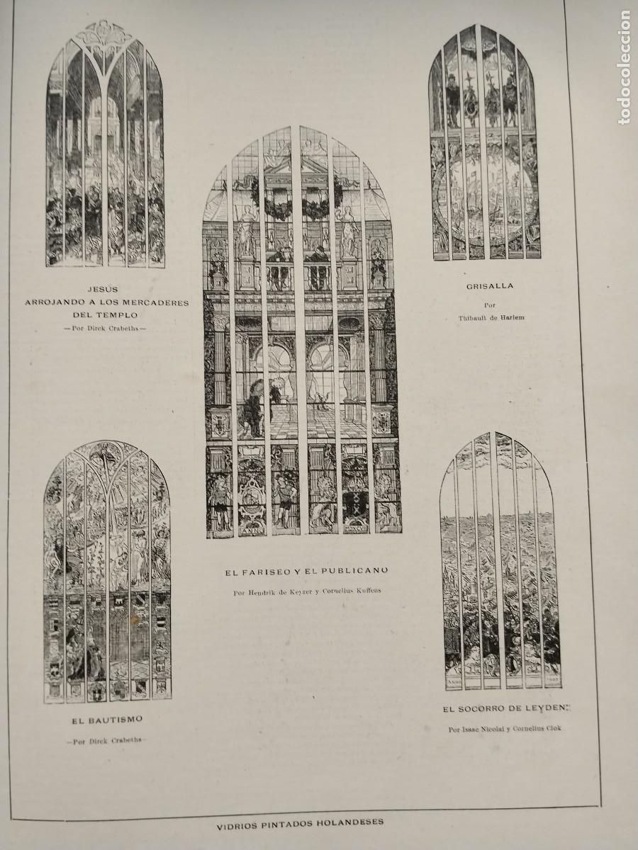 Colecionismo de Revistas e Jornais: VIDRIOS PINTADOS HOLANDESES INAGURACION OBRAS NUEVO PALACIO JUSTICIA CATEDRAL BARCELONA A&Ntilde;O 1887