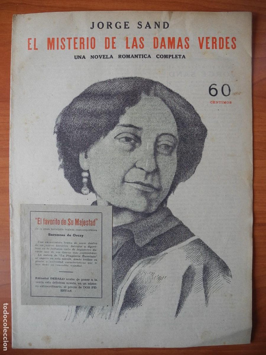 Coleccionismo de Revistas y Peri&oacute;dicos: El misterio de las damas verdes. Jorge Sand. Novelas y Cuentos. Ed. D&eacute;dalo