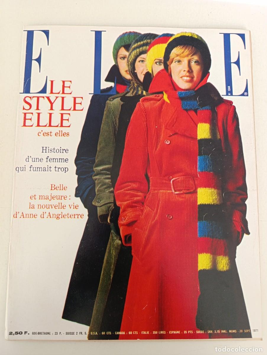 Coleccionismo de Revistas y Peri&oacute;dicos: Revista ELLE n&ordm; 1344 MODA francesa Par&iacute;s invierno 1971 abrigos trajes pantalones