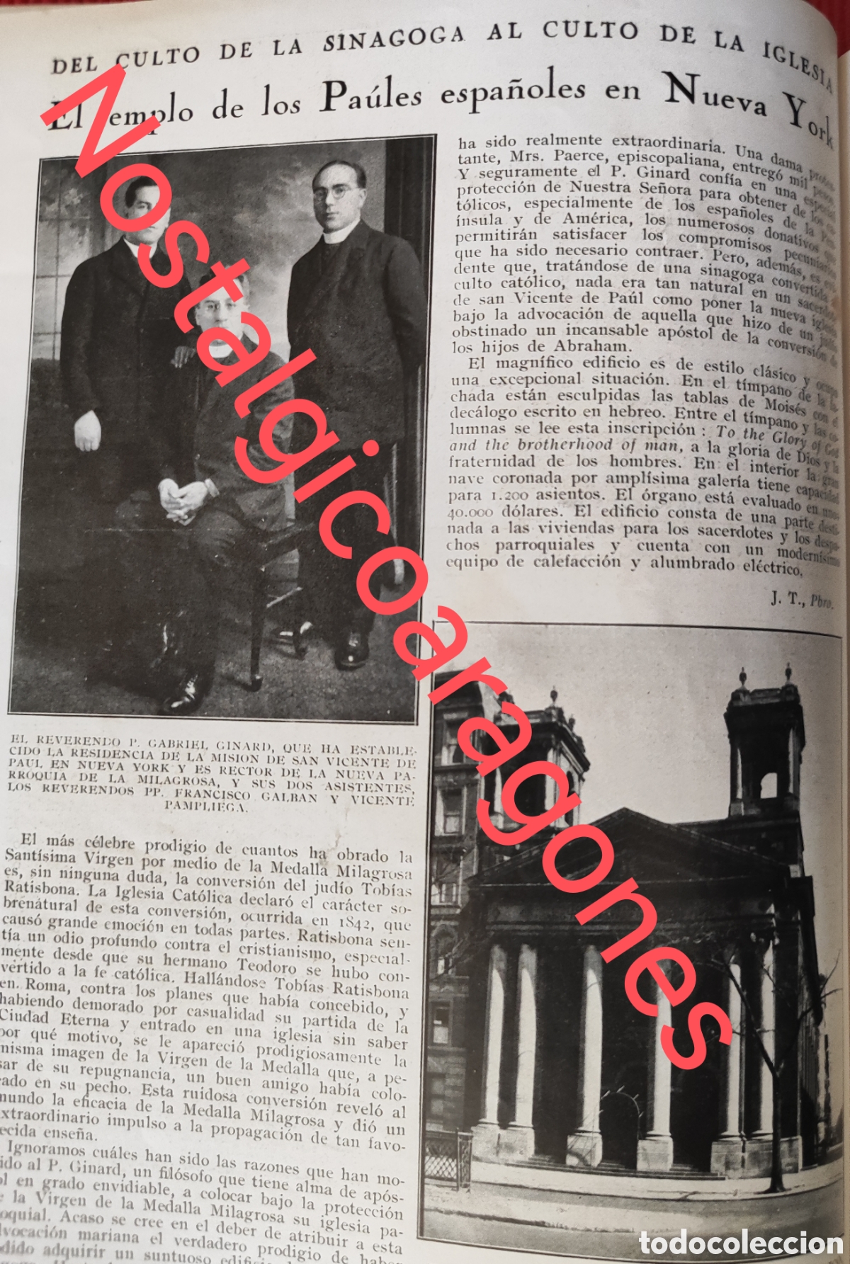 Collection Magazines and Newspapers: Templo judio convertido Paules espa&ntilde;ol N York foto revista princ siglo XX 192B