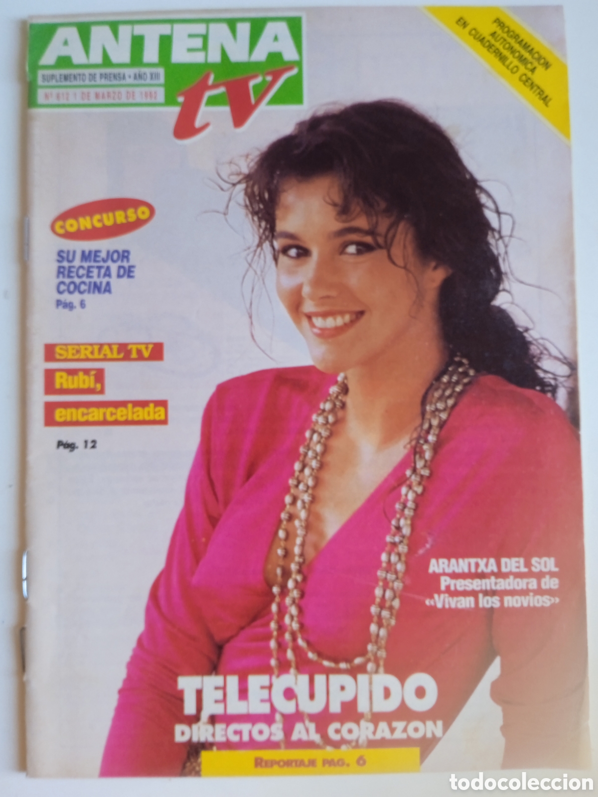 Coleccionismo de Revistas y Peri&oacute;dicos: Suplemento Antena TV marzo 1992 Arantxa del Sol Ramoncin Fanny Grande Songoku man&iacute;a