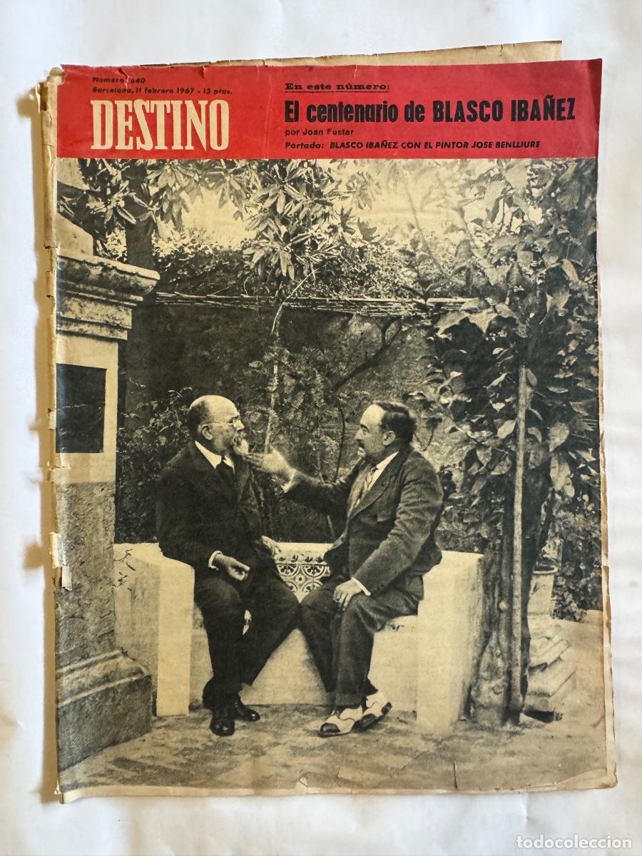 Coleccionismo de Revistas y Peri&oacute;dicos: Revista Destino, A&ntilde;o 1967, Blasco Iba&ntilde;ez, Alemania, Paris