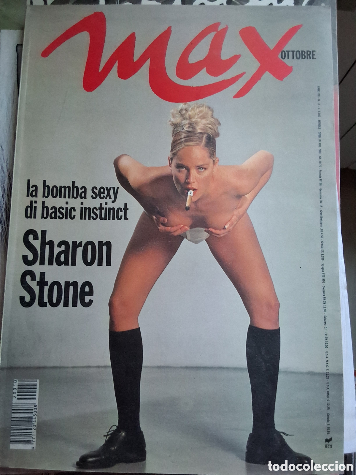 Coleccionismo de Revistas y Peri&oacute;dicos: Max revista actualidad moda italiana 1992/10 portada Sharon Stone