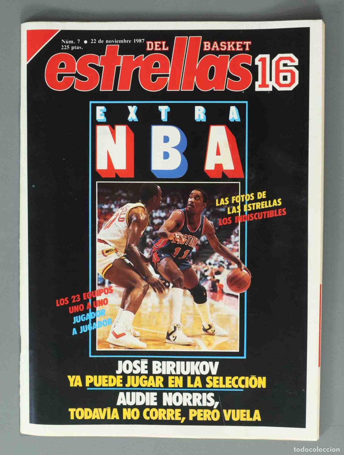 Coleccionismo de Revistas y Peri&oacute;dicos: ESTRELLAS DEL BASKET 16. N&ordm; 7. 22 NOVIEMBRE 1987. EXTRA NBA.