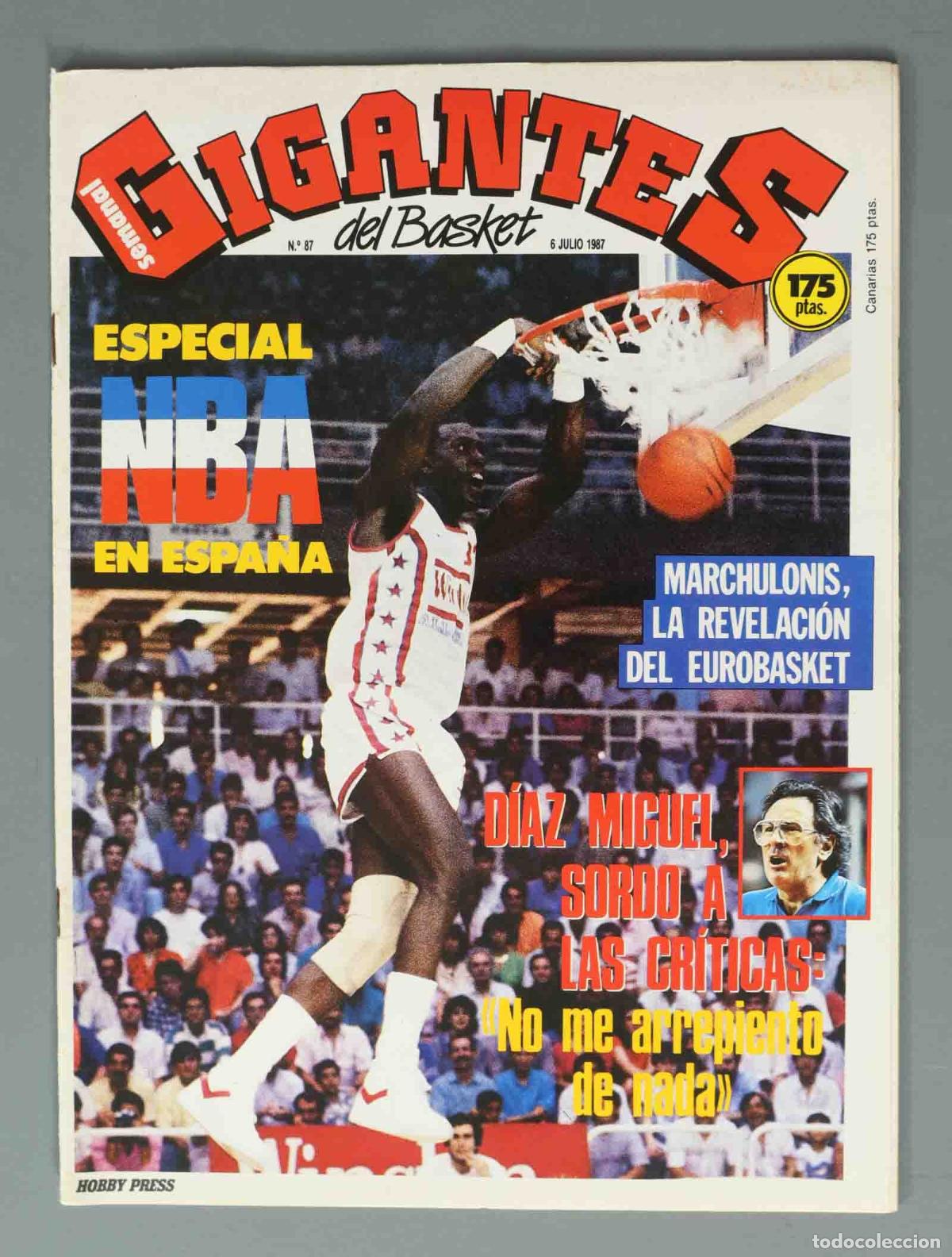 Collection Magazines and Newspapers: GIGANTES DEL BASKET. N&ordm; 87. 6 JULIO 1987. ESPECIAL NBA EN ESPA&Ntilde;A.