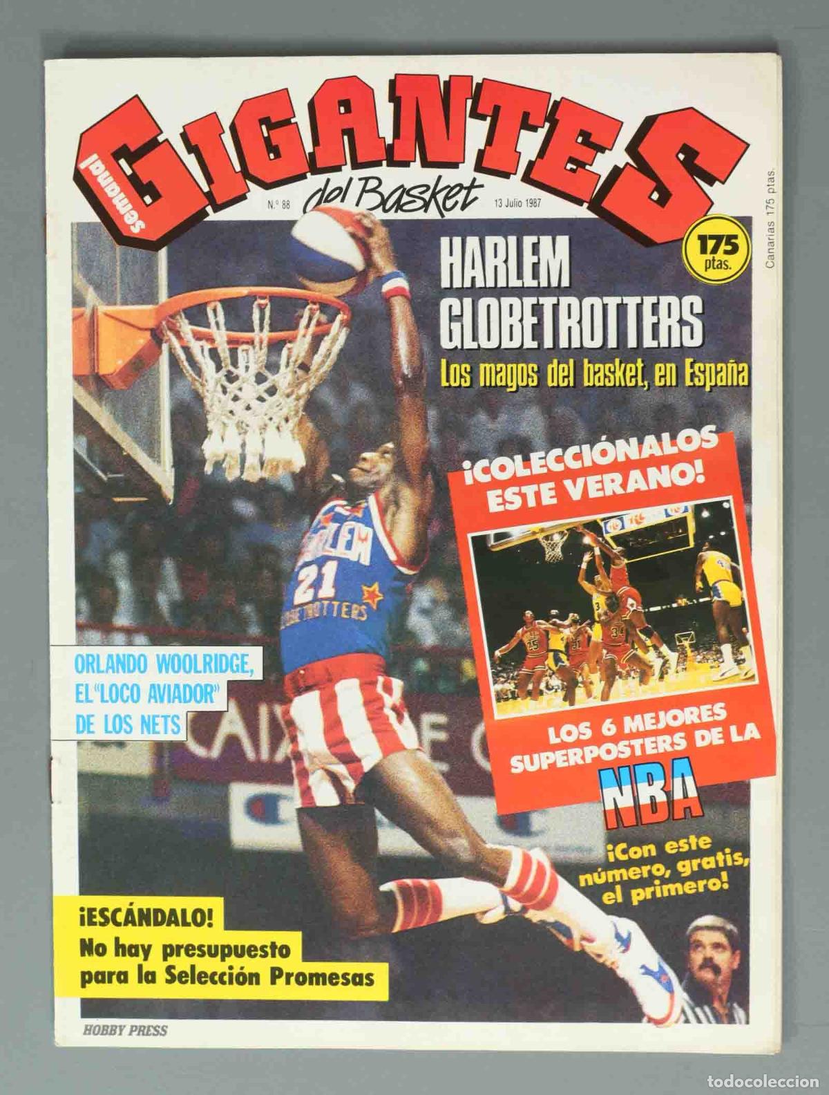 Coleccionismo de Revistas y Peri&oacute;dicos: GIGANTES DEL BASKET. N&ordm; 88. 13 JULIO 1987. HARLEM GLOBETROTTERS. Los magos del basket, en ESPA&Ntilde;A.