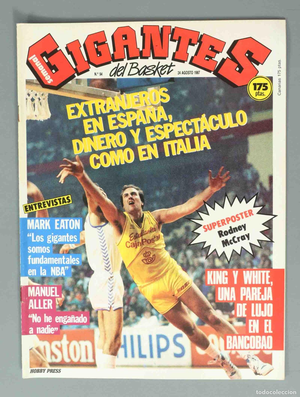 Coleccionismo de Revistas y Peri&oacute;dicos: GIGANTES DEL BASKET. N&ordm; 94. 24 AGOSTO 1987. EXTRANJEROS EN ESPA&Ntilde;A, DINERO Y ESPECT&Aacute;CULO COMO EN ITAL