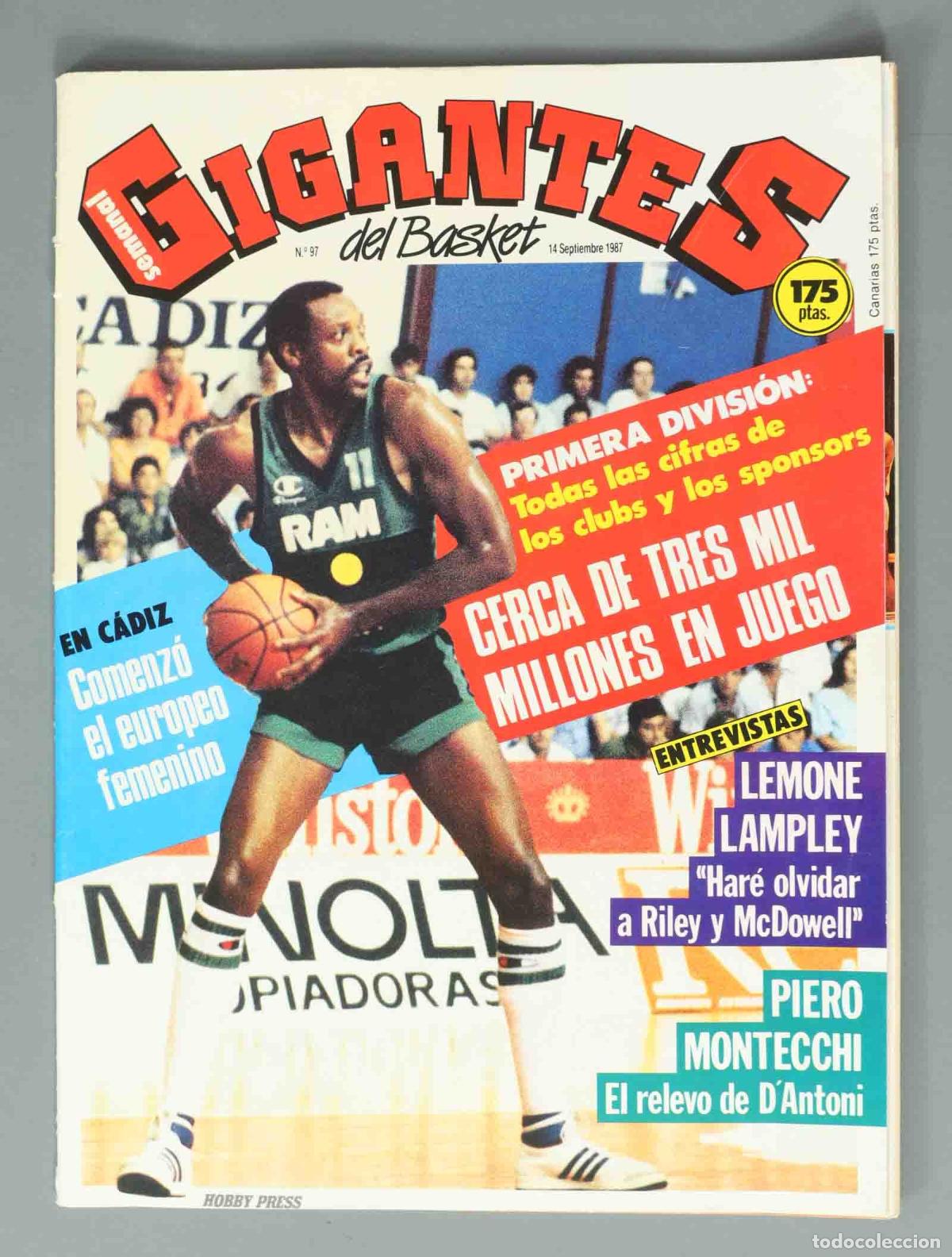 Coleccionismo de Revistas y Peri&oacute;dicos: GIGANTES DEL BASKET. N&ordm; 97. 14 SEPTIEMBRE 1987. CERCA DE TRES MIL MILLONES EN JUEGO.