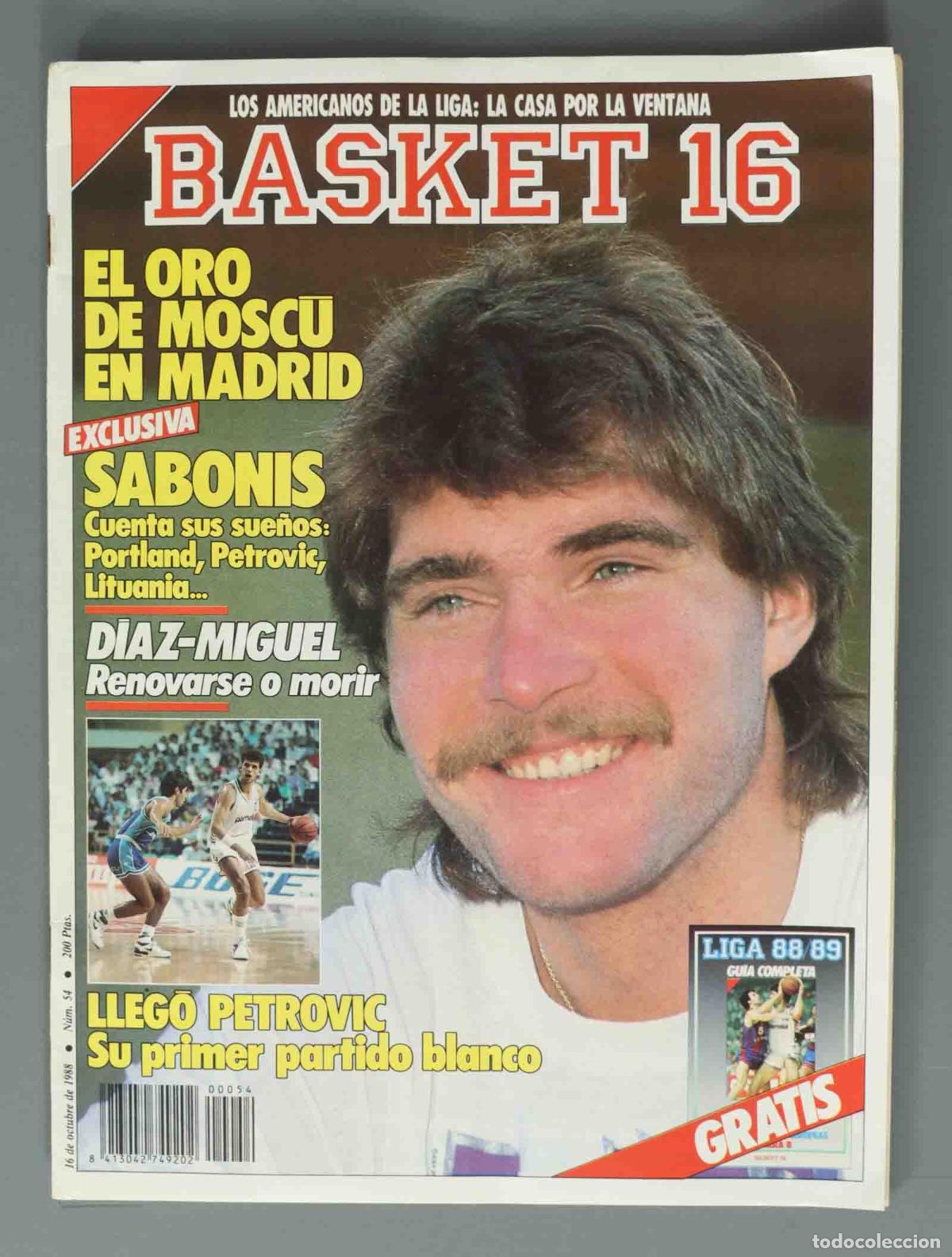 Coleccionismo de Revistas y Peri&oacute;dicos: BASKET 16. N&ordm; 54. 16 OCTUBRE 1988. EL ORO DE MOSCU EN MADRID.