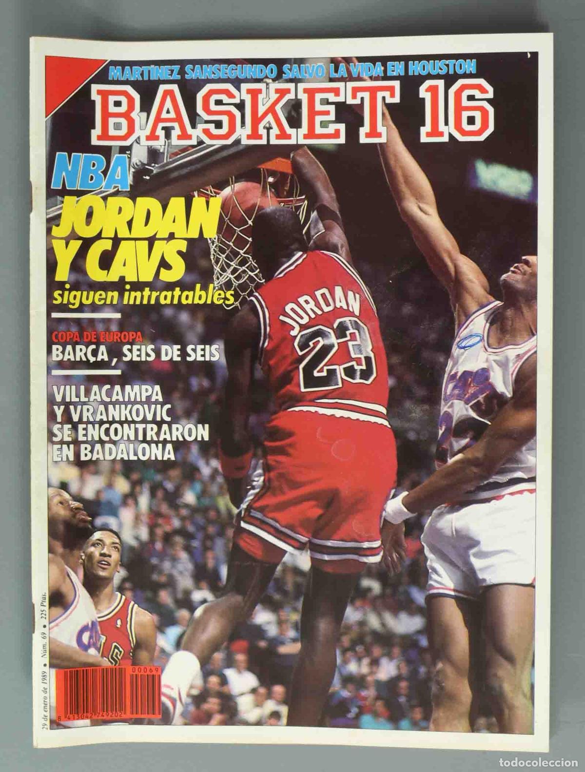 Coleccionismo de Revistas y Peri&oacute;dicos: BASKET 16. N&ordm; 69. 29 ENERO 1989. NBA JORDAN Y CAVS siguen intratables.