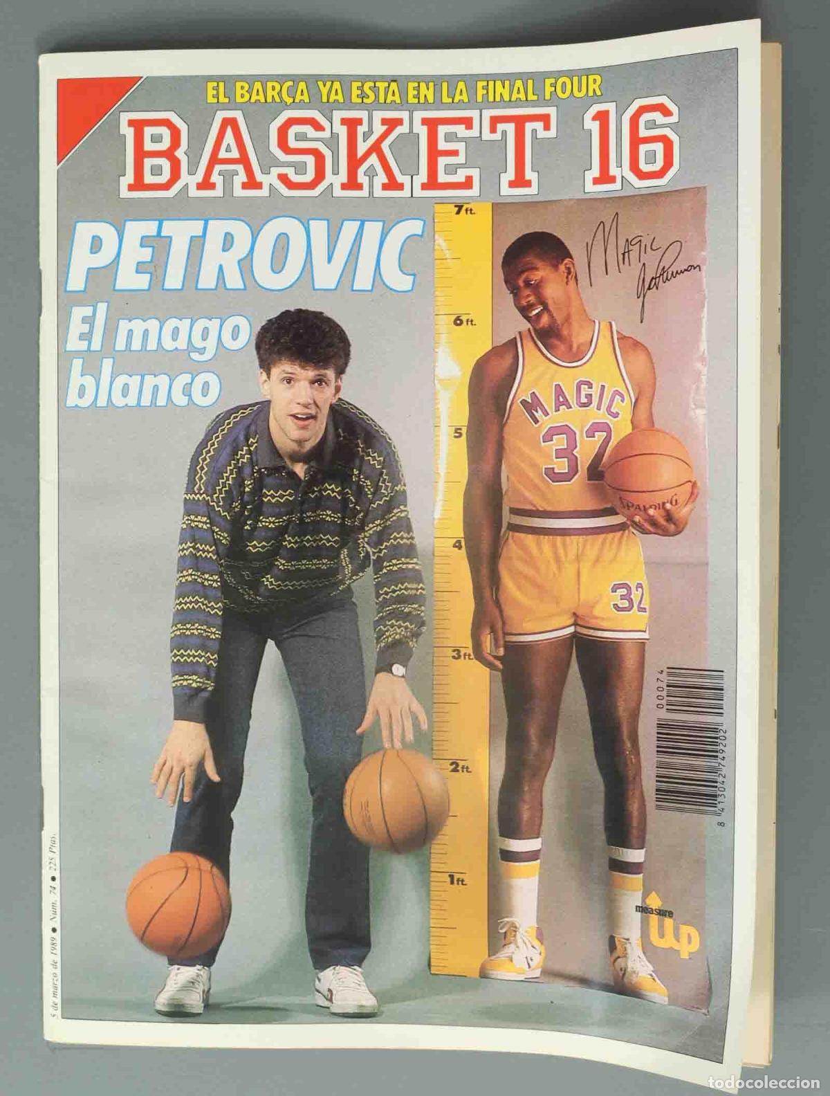Coleccionismo de Revistas y Peri&oacute;dicos: BASKET 16. N&ordm; 74. 5 MARZO 1989. PETROVIC. El mago blanco.