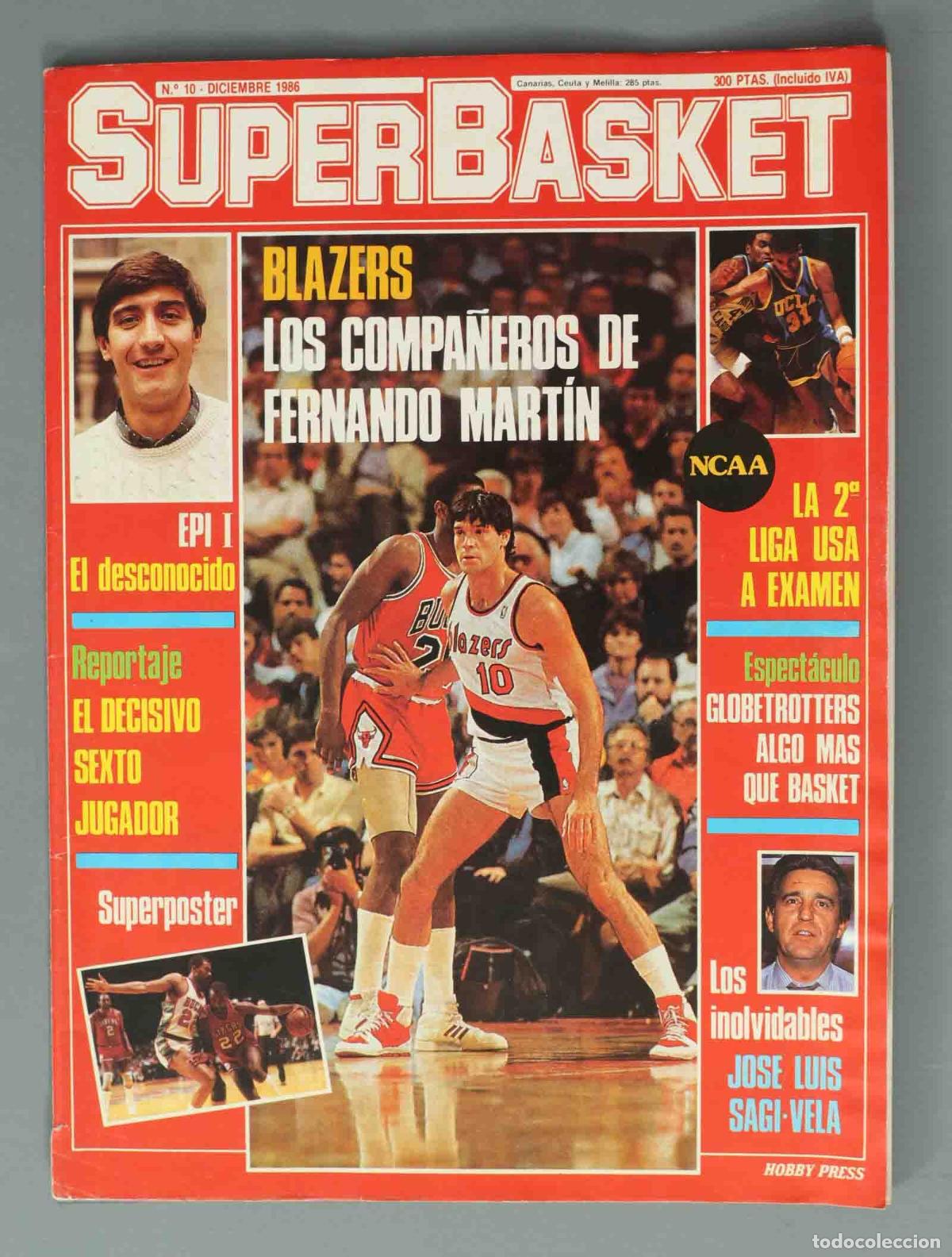 Coleccionismo de Revistas y Peri&oacute;dicos: SUPER BASKET. N&ordm;10. DICIEMBRE 1986. BLAZERS. LOS COMPA&Ntilde;EROS DE FERNANDO MART&Iacute;N.