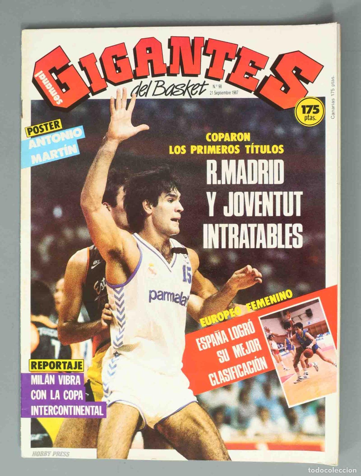 Coleccionismo de Revistas y Peri&oacute;dicos: GIGANTES DEL BASKET. N&ordm; 98. 21 Septiembre 1967. R.MADRID Y JOVENTUT INTRATABLES.