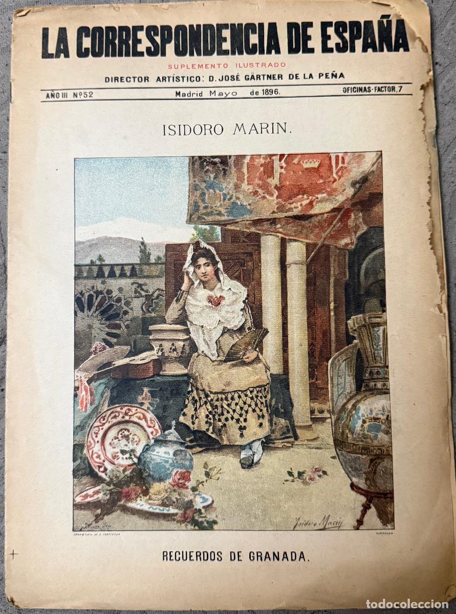 Coleccionismo de Revistas y Peri&oacute;dicos: Periodico La Corresponsal De Espa&ntilde;a 1896 Suplemento Ilustrado (Recuerdos de Granada)