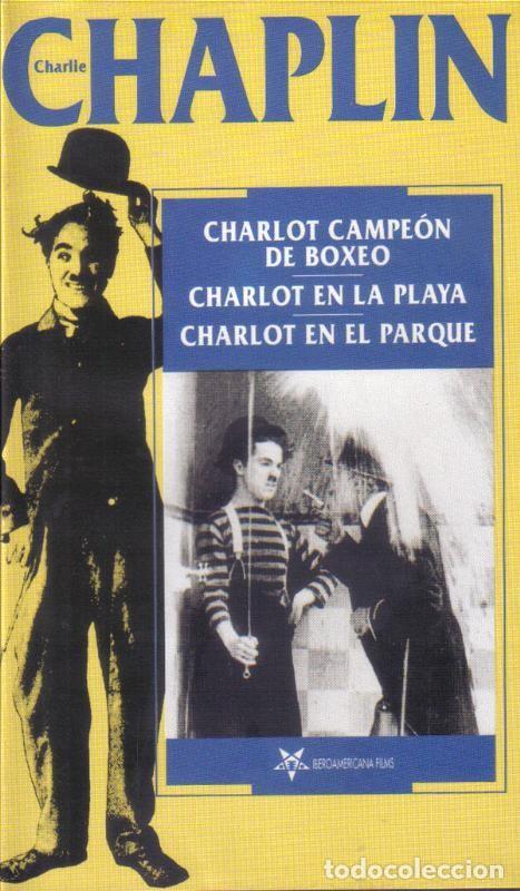 Colecionismo de Revistas e Jornais: Pelicula VHS: Chaplin: Charlot campeon de boxeo / Charlot en la playa / Charlot en el parque - Vario