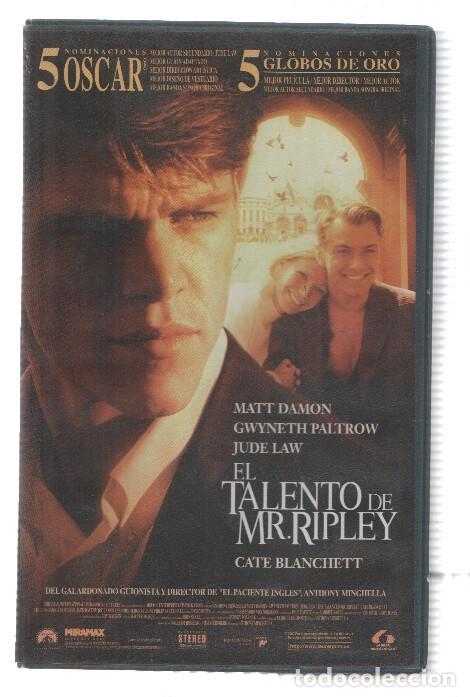 Colecionismo de Revistas e Jornais: VHS-Cine: EL TALENTO DE MR. RIPLEY - Matt Damon, Cate Blanchett (Lauren Films 2000) - Anthony Minghe